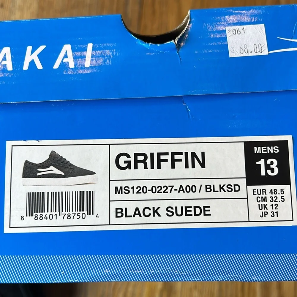 Lakai Griffin Black Suede skate shoes brand new in box size 6 men’s - Picture 5 of 6